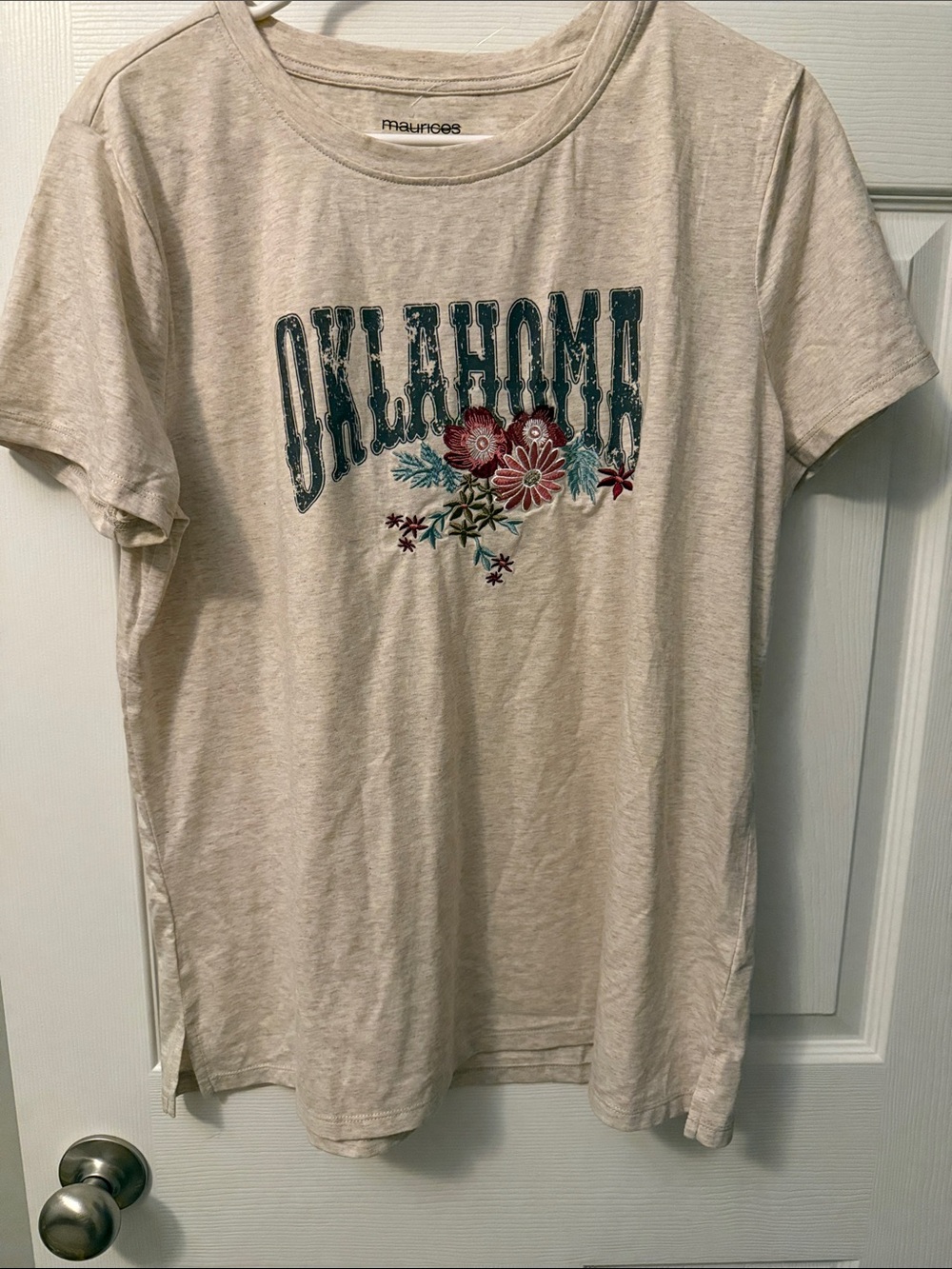Maurices Cream Short-Sleeve Oklahoma Floral Tee